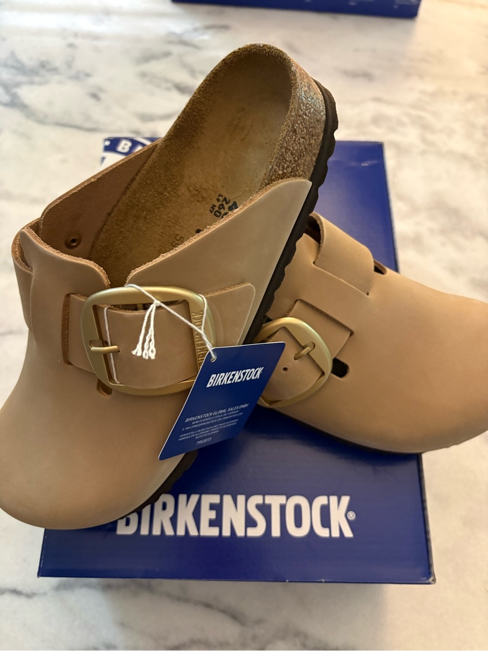 NIB * Birkenstock Women's Nude/Tan Boston Big Buckle